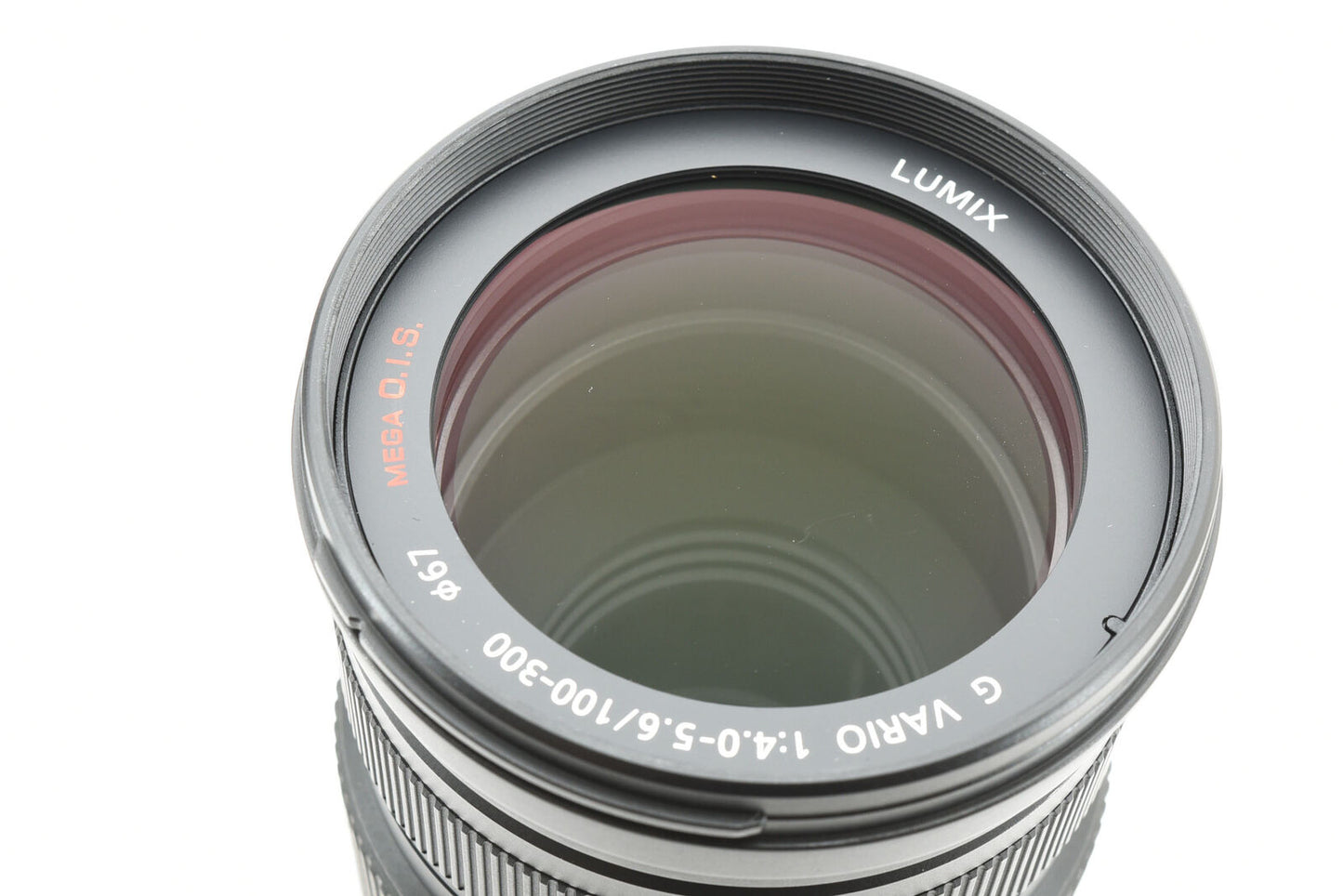 Lente Panasonic Lumix G Vario 100-300 mm f/4-5,6 Mega OIS [casi impecable] n.º 3665A