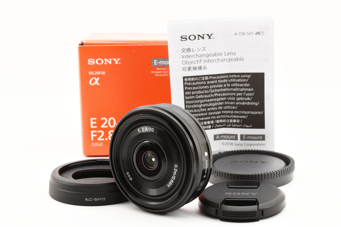 Sony E 20mm F2.8 E-Mount-Objektiv SEL20F28 [Fast neuwertig] #3851A