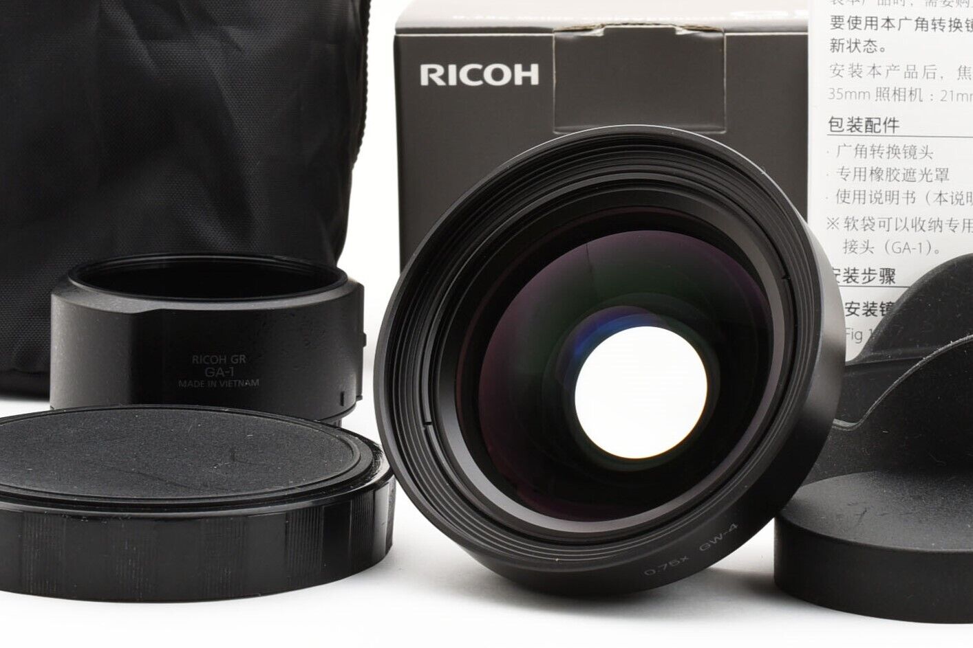 Ricoh GW-4 wide angle conversion lens and GA-1 for GR III [Near Mint] #3784A