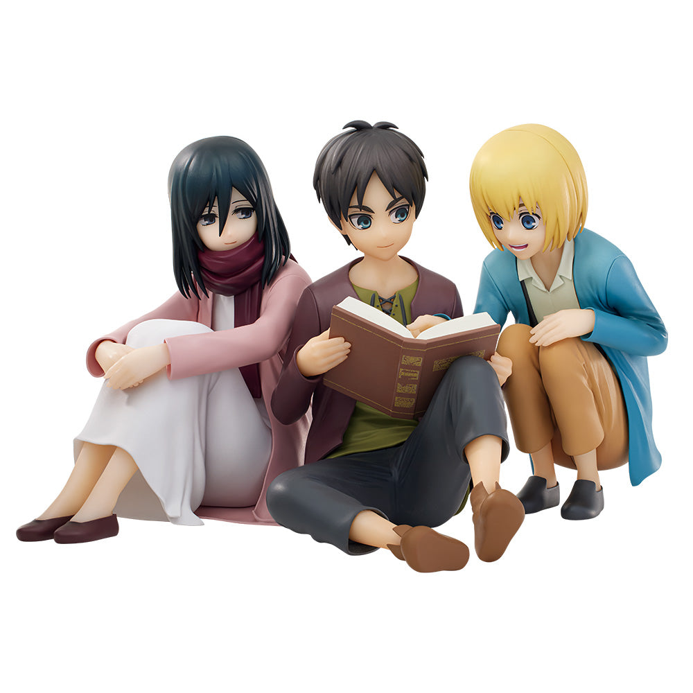 Attack on Titan - The Rumbling - Eren＆Mikasa＆Armin Figure - The World Outside the Walls [Ichiban-Kuji Prize A] (Re-release), Action & Toy Figures, animota
