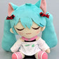 Hatsune Miku Original Plush Toy - Cat-ear T-shirt Ver. B (Bottom of image, eyes closed.)