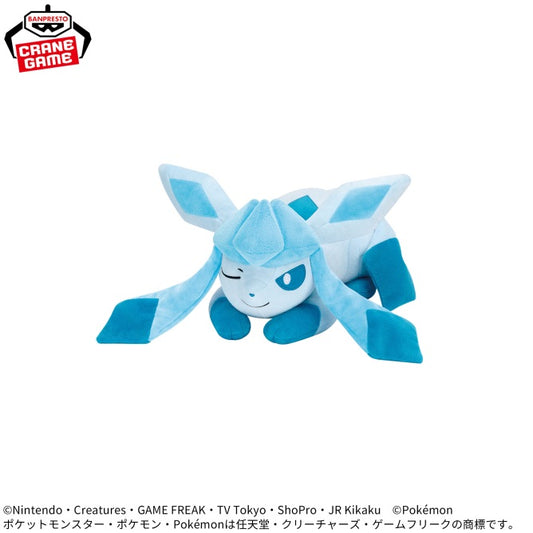 Pokémon - Mofugutto Plush Toy - Eevee Friends - Vaporeon & Glaceon - Glaceon Napping Ver.