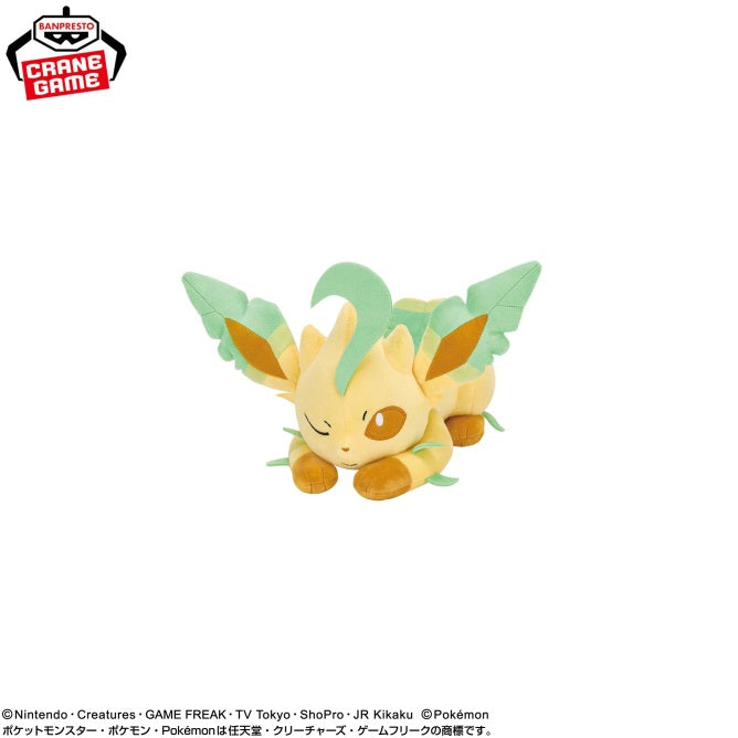 Pokémon - Mofugutto Plush Toy - Eevee Friends - Umbreon & Leafeon - Napping Ver.