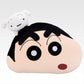 Crayon Shin-chan - I'm So Full! - Shiro Jumping Shin-chan Face Cushion [Ichiban-Kuji Prize Last One]