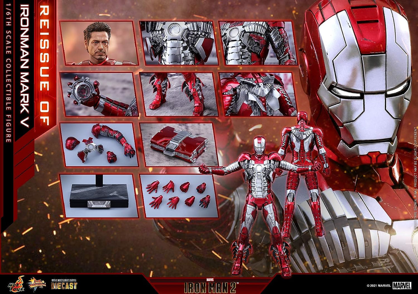 Movie Masterpiece DIECAST "Iron Man 2" 1/6 Scale Figure Iron Man Mark. 5(Single Shipment) | animota