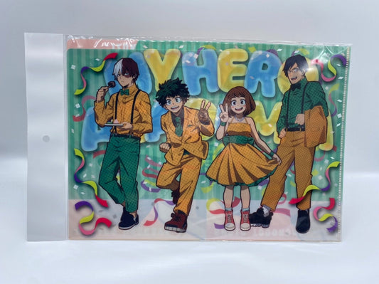 My Hero Academia Party Time! 3-pocket Clear File A (Izuku Midoriya, Ochaco Uraraka, Shoto Todoroki, Tenya Iida)