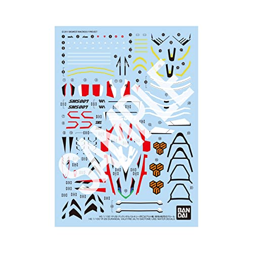 1/100 HG YF-29 Durandal Valkyrie (Saotome Alto Machine) Water Slide Decals, Action & Toy Figures, animota