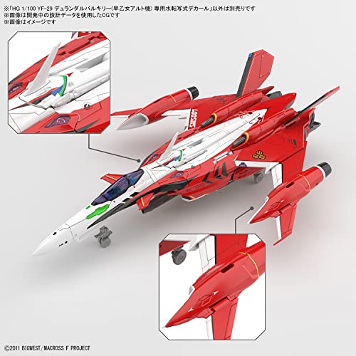 Calcomanías de agua para la maqueta de la YF-29 Durandal Valkyrie (máquina Saotome Alto) a escala 1/100