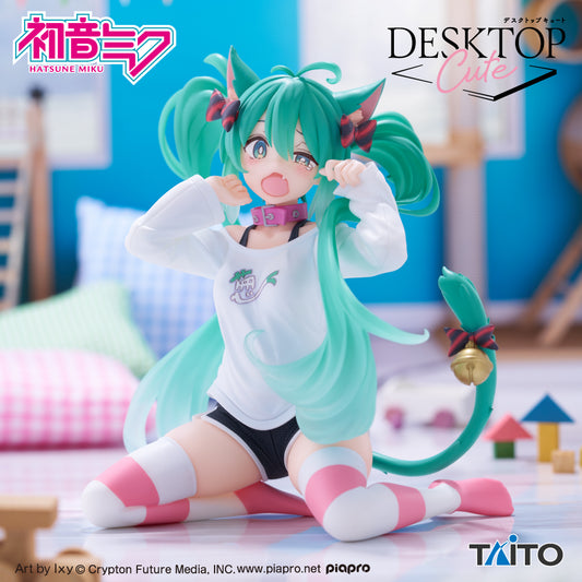 Hatsune Miku Desktop Cute Figure Cat ear T-shirt Ver.