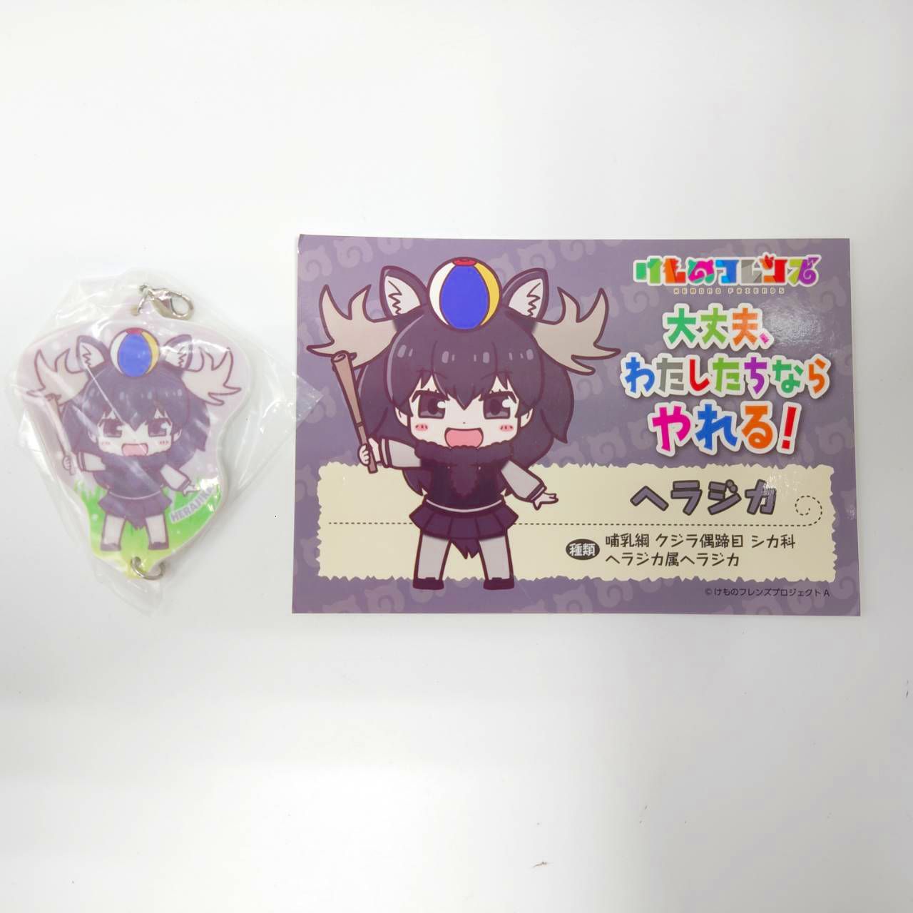 Happy Kuji Kemono Friends [Prize H] Print Rubber Charm and Friends Card