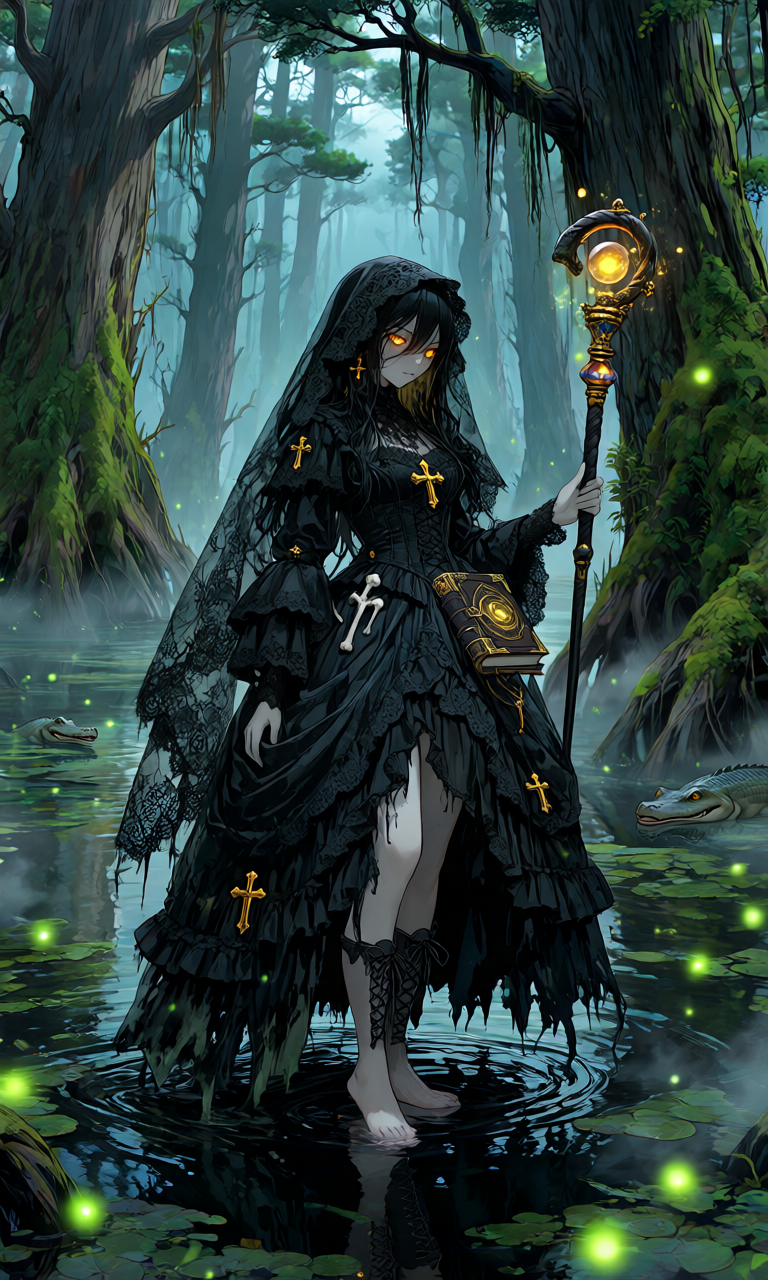 Anime Girl Free [NUMA MUSUME Series][The Black Witch of the Okefenokee Swamp].(Free)