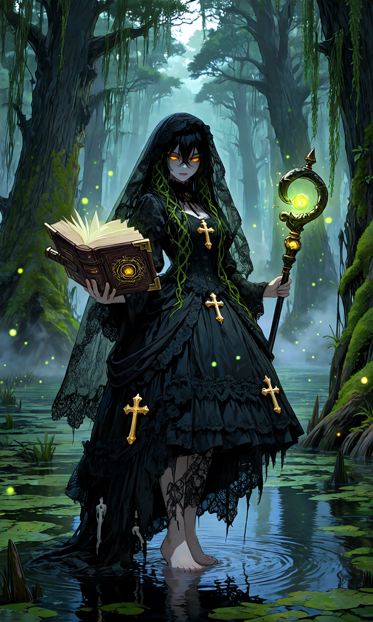 Anime Girl Free [NUMA MUSUME Series][The Black Witch of the Okefenokee Swamp].(Free)