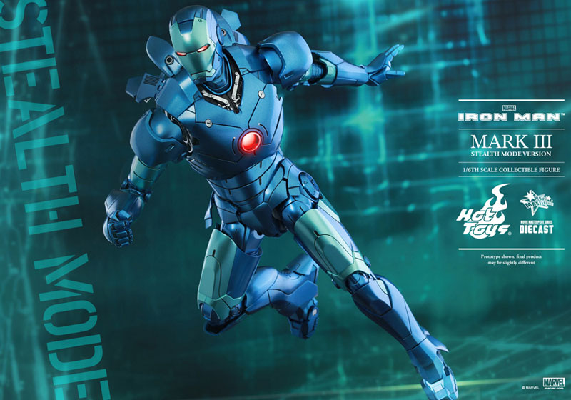 Movie Masterpiece DIECAST - Iron Man 1/6 Iron Man Mark 3 (Blue Stealth Version) [MARVEL Harajuku Pop Store Exclusive]