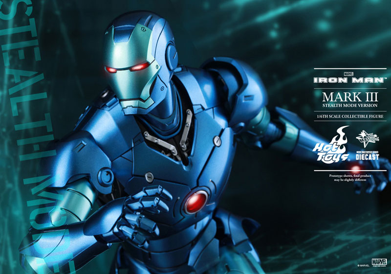 Movie Masterpiece DIECAST - Iron Man 1/6 Iron Man Mark 3 (Blue Stealth Version) [MARVEL Harajuku Pop Store Exclusive]