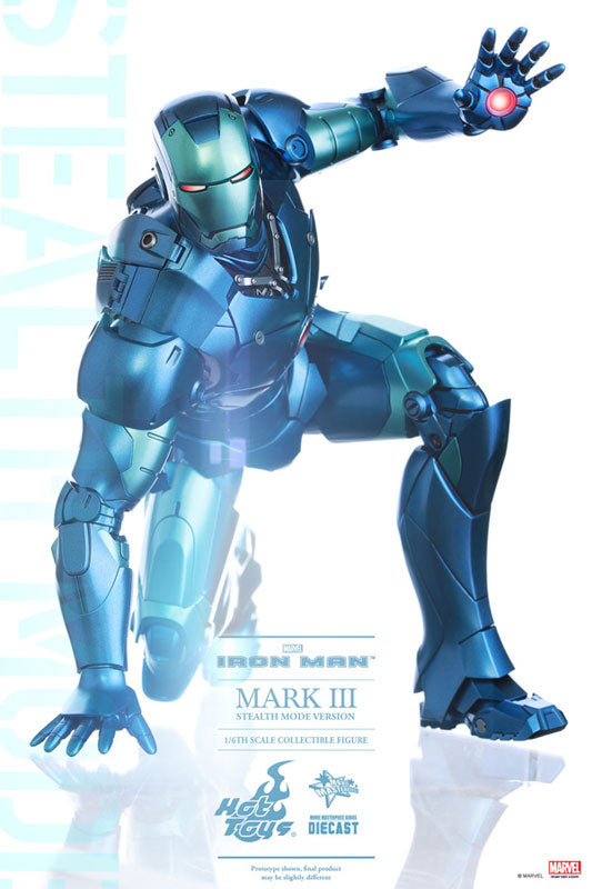 Movie Masterpiece DIECAST - Iron Man 1/6 Iron Man Mark 3 (Blue Stealth Version) [MARVEL Harajuku Pop Store Exclusive]