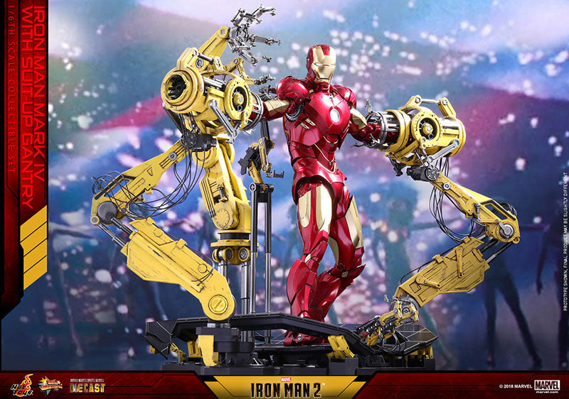 Movie Masterpiece DIECAST "Iron Man 2" 1/6 Scale Figure Iron Man Mark. 4 (w/Suit-Up Gantry)