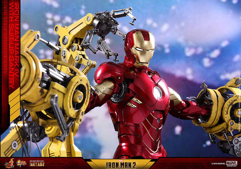 Movie Masterpiece DIECAST "Iron Man 2" 1/6 Scale Figure Iron Man Mark. 4 (w/Suit-Up Gantry)