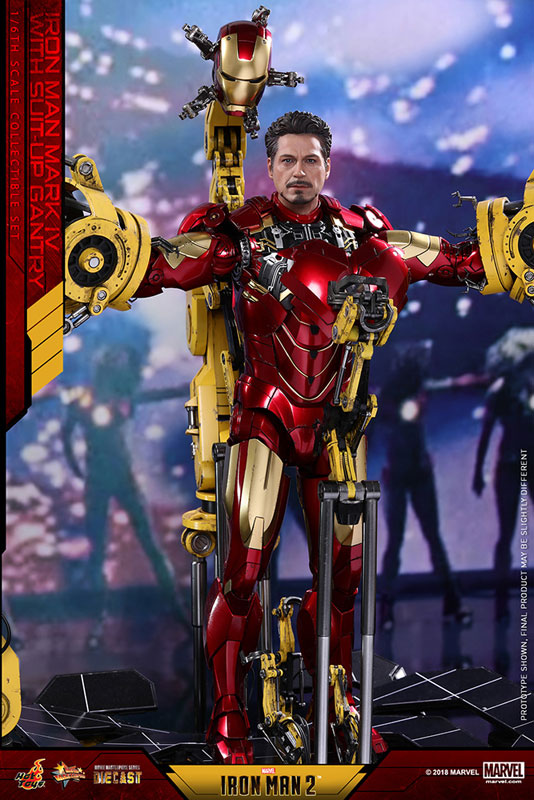 Movie Masterpiece DIECAST "Iron Man 2" 1/6 Scale Figure Iron Man Mark. 4 (w/Suit-Up Gantry)