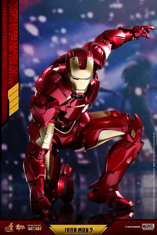 Movie Masterpiece DIECAST "Iron Man 2" 1/6 Scale Figure Iron Man Mark. 4 (w/Suit-Up Gantry)