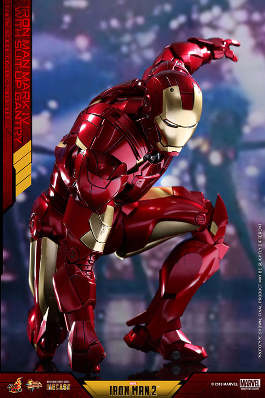 Movie Masterpiece DIECAST "Iron Man 2" 1/6 Scale Figure Iron Man Mark. 4 (w/Suit-Up Gantry)