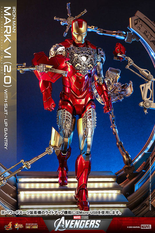 Movie Masterpiece DIECAST Iron Man Mark. 6 (Version 2.0) [w/Suit-Up Gantry]