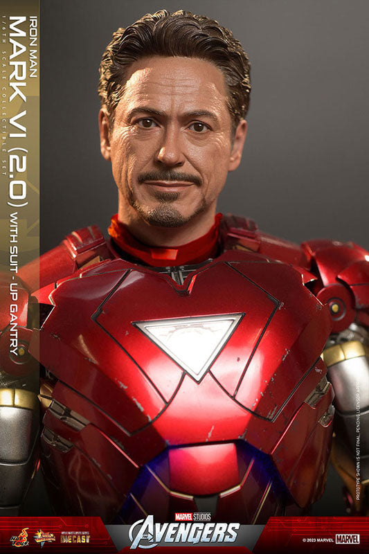 Movie Masterpiece DIECAST Iron Man Mark. 6 (Version 2.0) [w/Suit-Up Gantry]