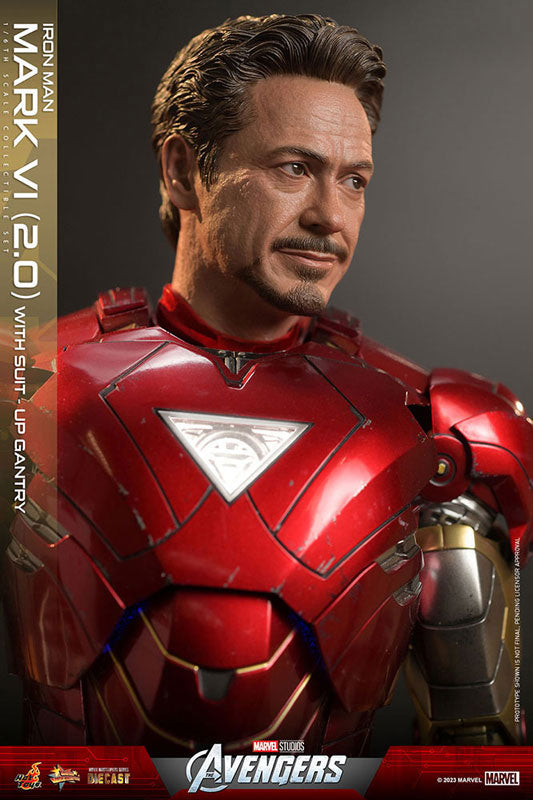 Movie Masterpiece DIECAST Iron Man Mark. 6 (Version 2.0) [w/Suit-Up Gantry]