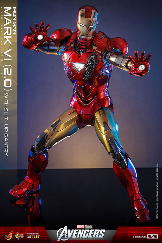 Movie Masterpiece DIECAST Iron Man Mark. 6 (Version 2.0) [w/Suit-Up Gantry]