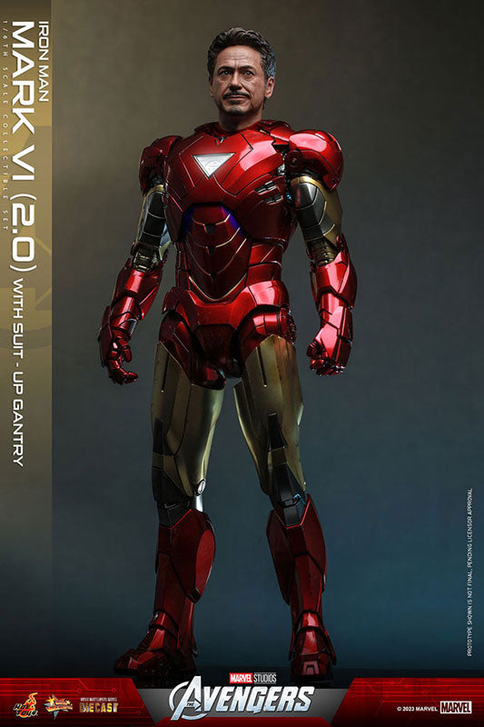 Movie Masterpiece DIECAST Iron Man Mark. 6 (Version 2.0) [w/Suit-Up Gantry]