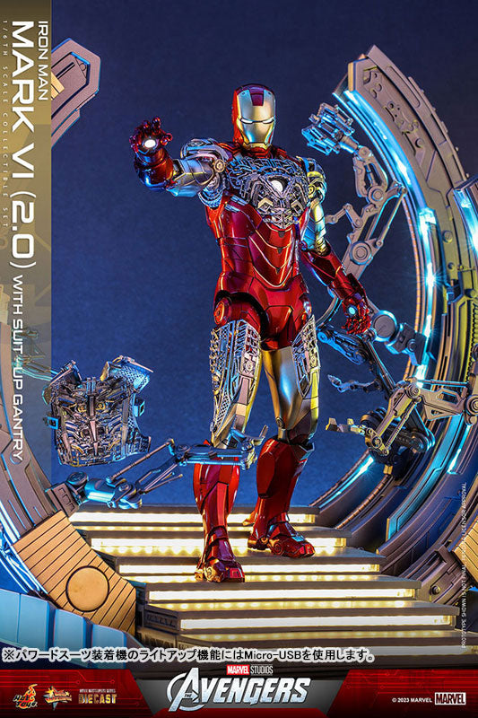 Movie Masterpiece DIECAST Iron Man Mark. 6 (Version 2.0) [w/Suit-Up Gantry]