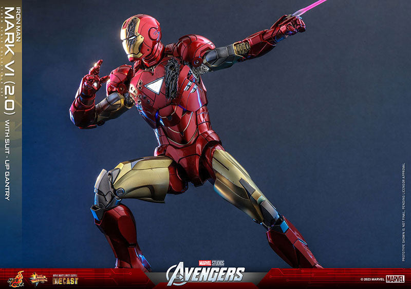 Movie Masterpiece DIECAST Iron Man Mark. 6 (Version 2.0) [w/Suit-Up Gantry]