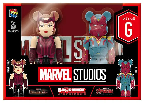 MARVEL STUDIOS - BE@RBRICK 100% Pair Box [SCARLET WITCH] & [VISION] [Happy-Kuji Pair Box Prize G]