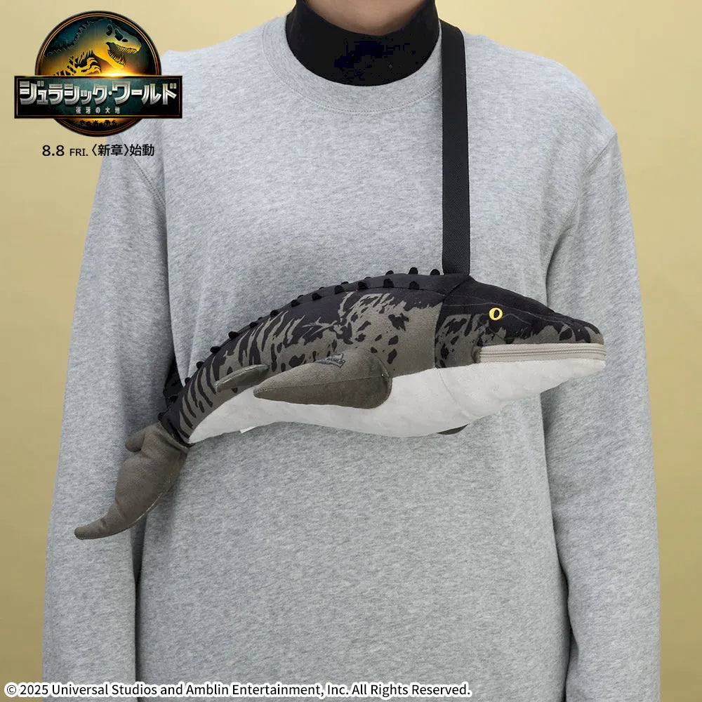 Jurassic World Rebirth Plutinum Zakka Plush Toy 
Shoulder Bag Mosasaurus