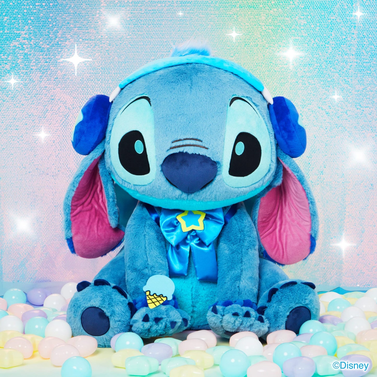 Stitch Colorful Kawaii Even Bigger Stitch Plush Toy [Happy-Kuji Last Prize]