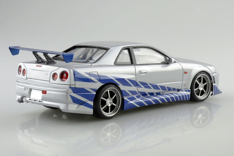 Movie Mecha No.WS-02 1/24 The Fast and The Furious R34 Skyline GT-R Plastic Model, Toy Cars, animota