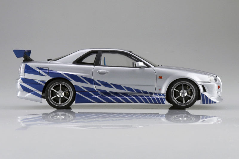 Movie Mecha No.WS-02 1/24 The Fast and The Furious R34 Skyline GT-R Plastic Model, Toy Cars, animota