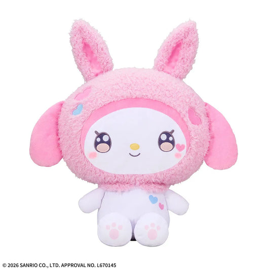 Yurukawa Sanrio Characters LL Plush Toy My Melody PatchRabbits