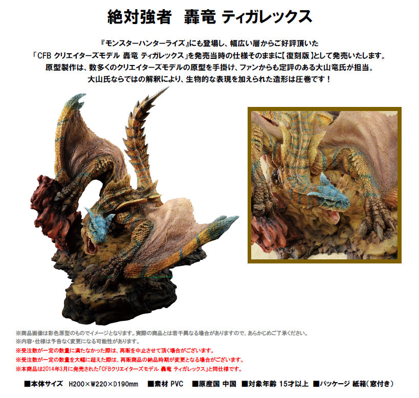 Capcom Figure Builder Creator's Model Roaring Wyvern Tigrex Reproduction Edition Complete Figure