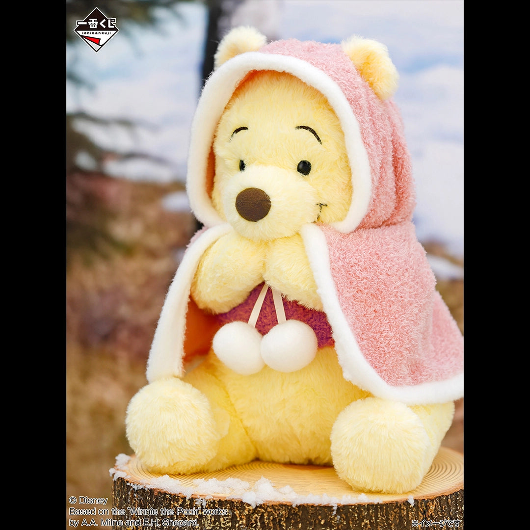 〈 Winnie the Pooh 〉Cozy Winter Days Pooh Fluffy Cape Plush Toy [Ichiban-Kuji Prize Last One]