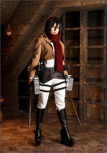 Attack on Titan Mikasa Ackerman style cosplay wig animota