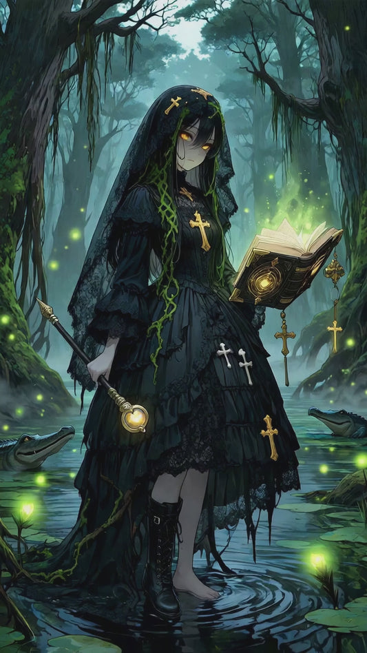 Anime Girl Free [NUMA MUSUME Series][The Black Witch of the Okefenokee Swamp].(Free)