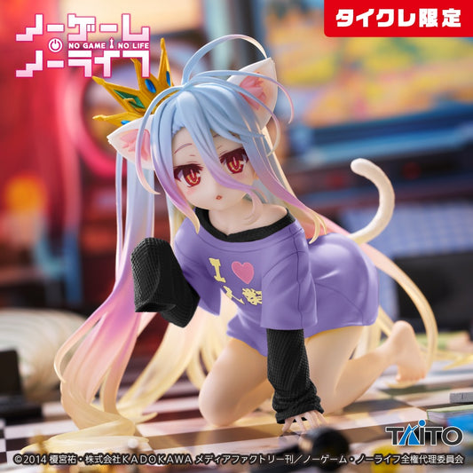 No Game No Life - Desktop Cute Figure - Shiro Cat-ear Shirt Ver. Renewal (Taito Crane Limited Ver.)