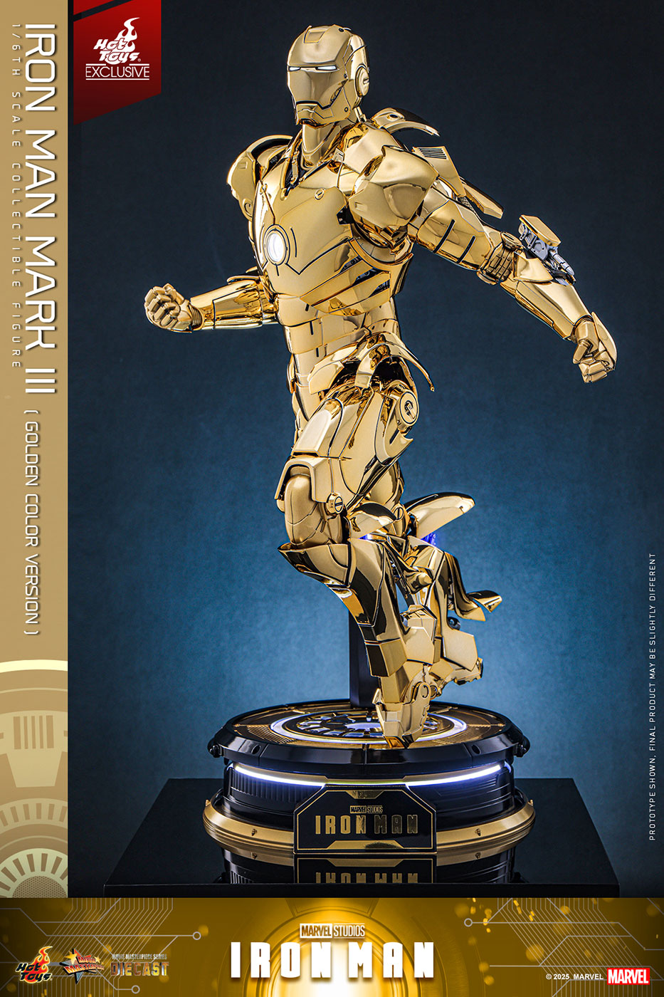 [Movie Masterpiece DIECAST] "Iron Man" 1/6 Scale Figure - Iron Man Mark III (Gold Color), Action & Toy Figures, animota