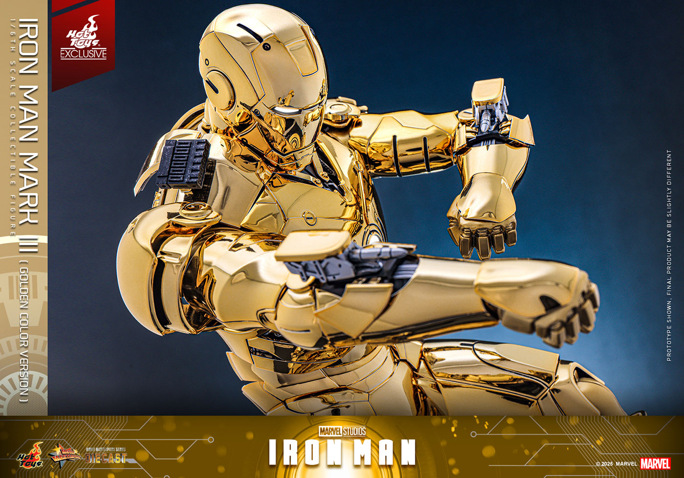 [Movie Masterpiece DIECAST] "Iron Man" 1/6 Scale Figure - Iron Man Mark III (Gold Color), Action & Toy Figures, animota