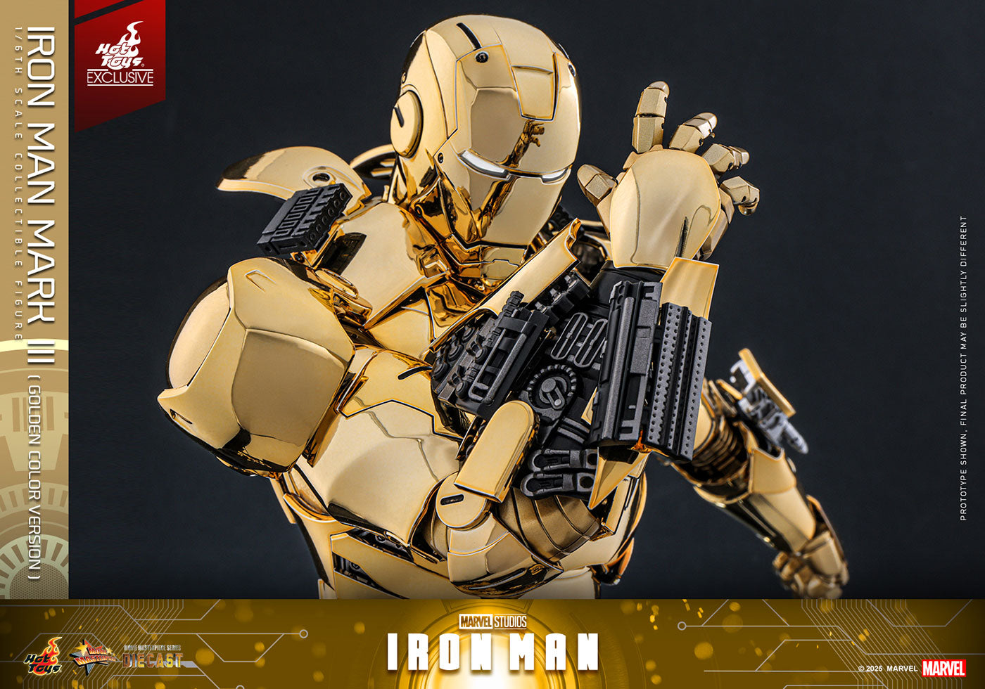 [Movie Masterpiece DIECAST] "Iron Man" 1/6 Scale Figure - Iron Man Mark III (Gold Color), Action & Toy Figures, animota