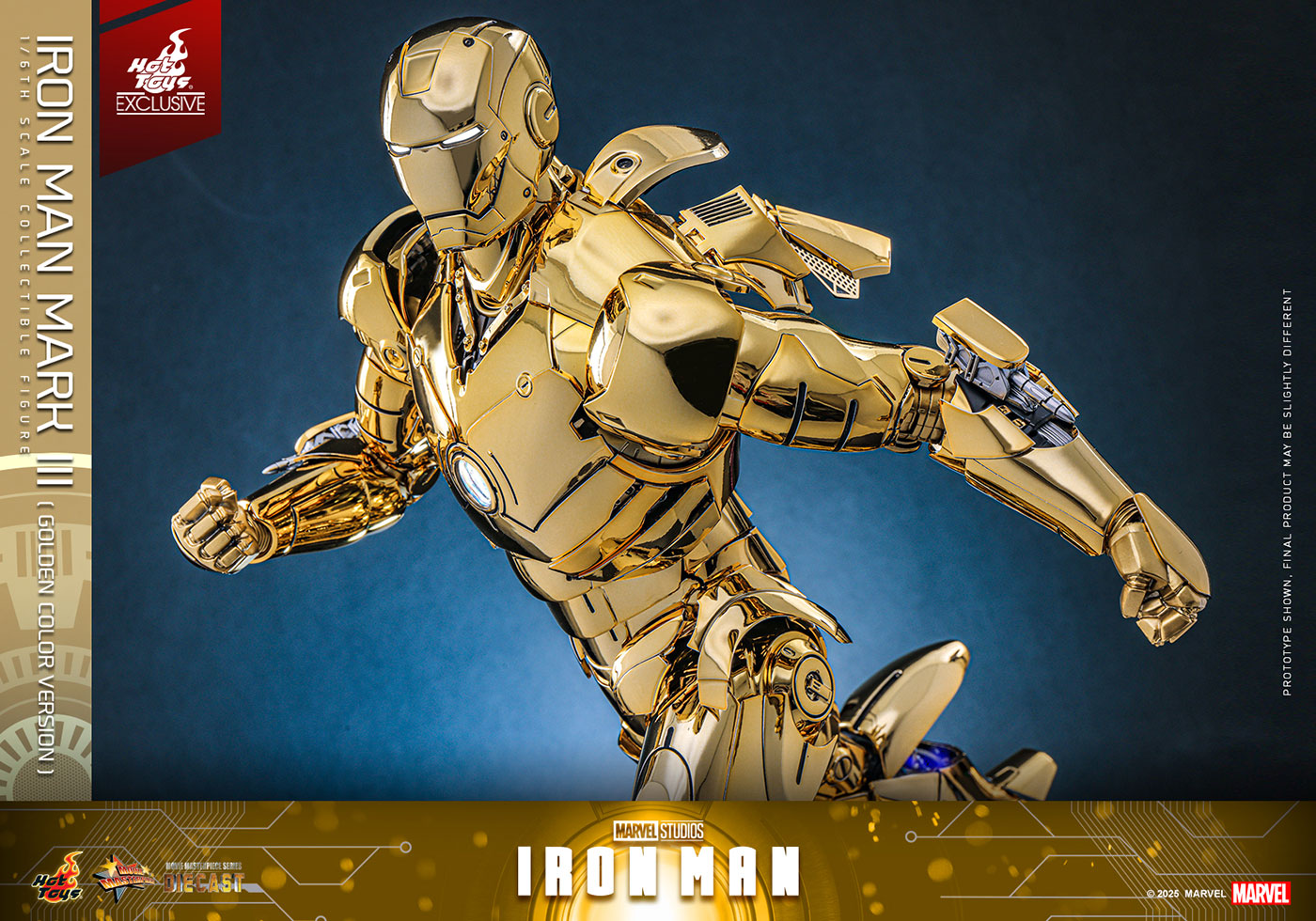 [Movie Masterpiece DIECAST] "Iron Man" 1/6 Scale Figure - Iron Man Mark III (Gold Color), Action & Toy Figures, animota