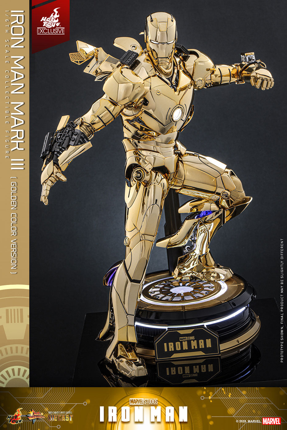 [Movie Masterpiece DIECAST] "Iron Man" 1/6 Scale Figure - Iron Man Mark III (Gold Color), Action & Toy Figures, animota