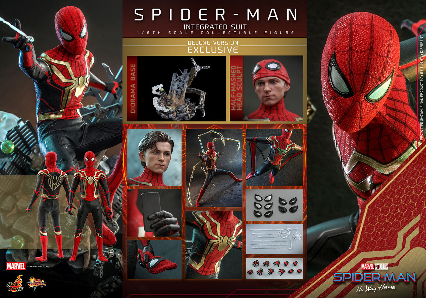 Movie Masterpiece Spider-Man: No Way Home 1/6 Scale Figure Spider-Man (Integrated Suit Edition) [w/Bonus Accessory] (Toy Sapiens Exclusive)