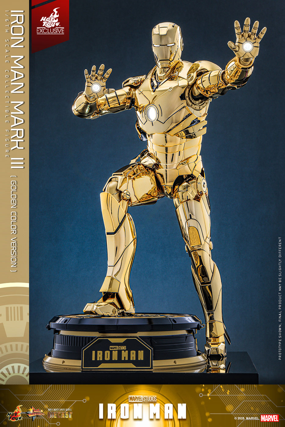 [Movie Masterpiece DIECAST] "Iron Man" 1/6 Scale Figure - Iron Man Mark III (Gold Color), Action & Toy Figures, animota