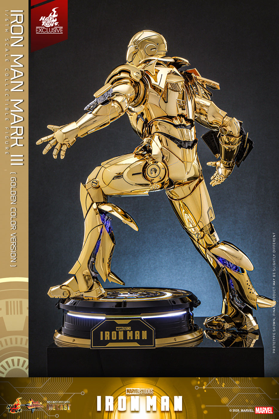[Movie Masterpiece DIECAST] "Iron Man" 1/6 Scale Figure - Iron Man Mark III (Gold Color), Action & Toy Figures, animota